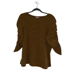 MAX STUDIO Long Sleeve Top Rustic Orange size Large